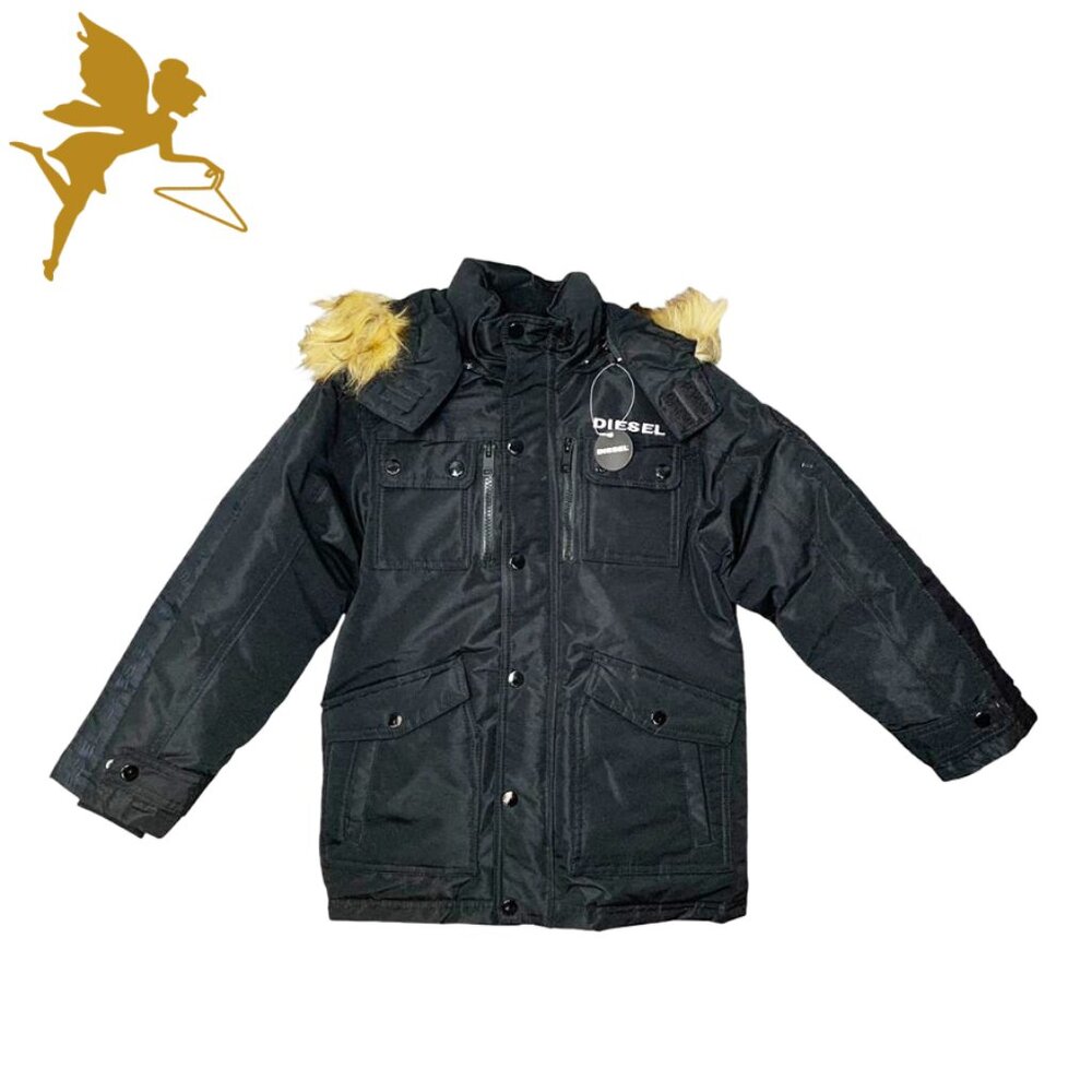 NWT DIESEL Kid's Winter Parka With Fake Fur Hood